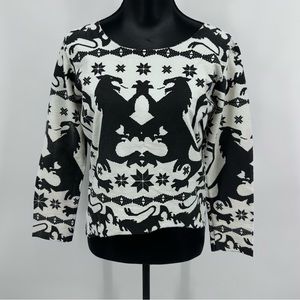 Osklen Rio de Janeiro Lions Top White Black Rugby Stripe Size S